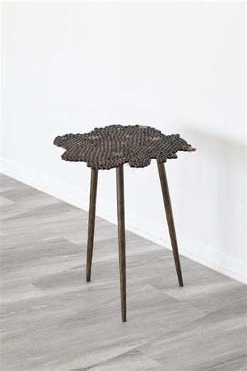 Industrial Metal Side Table, Handmade Welded Steel Top Accent Table, Sculptural Loft Style - Etsy