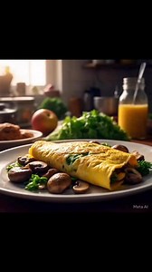 Here’s a simple recipe for a delicious and healthy omelette:Ingredients:- 2 eggs- 1 tablespoon butter or oil- 1/2 cup mixed vegetables (bell peppers, onions, mushrooms, spinach)- 1 tablespoon chopped fresh herbs (parsley, basil)- Salt and pepper to taste- 1 tablespoon shredded cheese (optional)Instructions:1. Crack the eggs into a bowl and whisk them together. Add a pinch of salt and pepper.2. Heat the butter or oil in a small non-stick pan over medium heat.3. Add the mixed vegetables and cook u