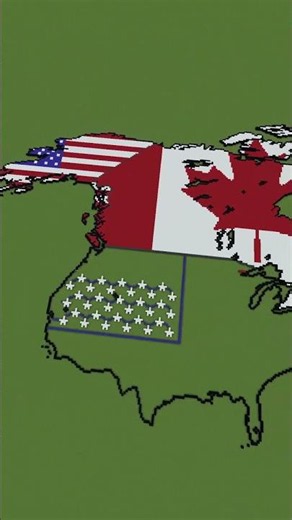 Tiny Scale North America In Minecraft! | #minecraft #maps #usa #edit #subscribe #shorts