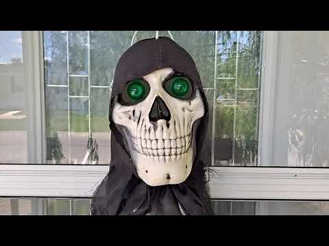 Fitco Shaking Grim Reaper Prop Demo! Vintage Halloween Decorations!