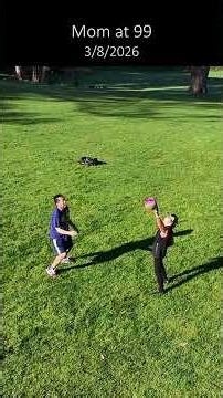 Drone filming Mom at 99 batting & playing volleyball 🥎🏐😊 3/8/2026