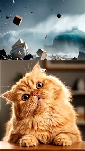 Fluffy Cat Shocked by a Massive Explosion! 😺💥 #animals #cat #catshorts #trending #shorts #fyp #cats
