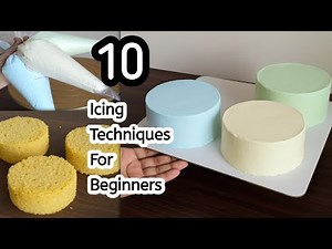Cake Icing Tutorial For Beginners|Whipcream Cake |10 basic icing techniques with lots of tricks