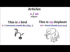 Indefinite Articles: a/an
