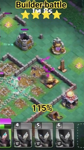 Builder battle ⭐⭐⭐⭐115% #shorts #coc #gaming #cocattacks #cocchallenger