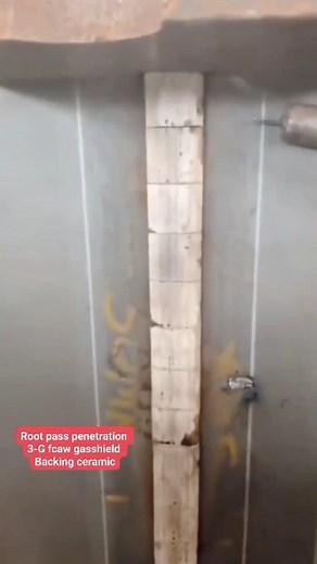 Root pass fcaw gasshield backing ceramic on 3-G position 👍💯 #welding #crafting #localart #handmade #foryoupage | Vj Naru Mig