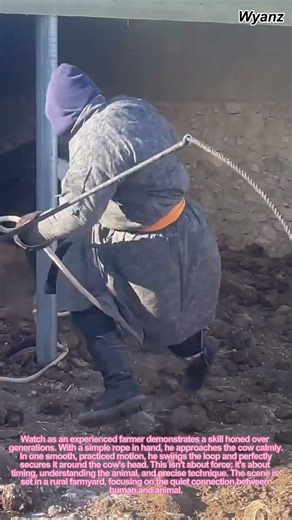 The Art of Roping: How a Farmer Secures a Cow in Seconds | Traditional Skills