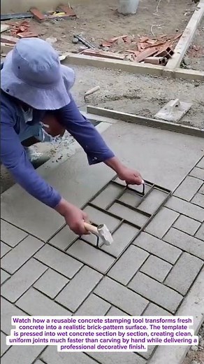 Concrete Stamping Tool Creates Perfect Brick Patterns in Seconds!