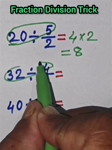 Easy Fraction Division Trick | Learn Fractions Quickly! #Shorts