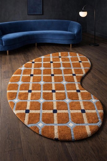 Modern Abstract Hand Tufted Area Rug, Organic Irregular Shape Carpet, Contemporary Geometric Pattern Rug, Luxury Living Room Home Decor - Etsy