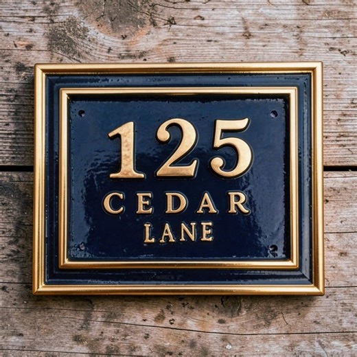 Outdoor Address Sign – Cast Aluminum House Number Plaque – Personalized Home Address Plate – Decorative Wall Number Sign - Etsy