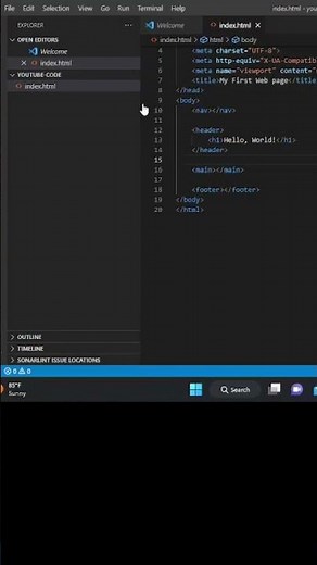 Short #9: How To View File Explorer In Visual Studio code #NVDA #CodingBlind #VisualStudioCode