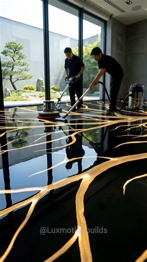 White Tree branches Epoxy Floor | Warm Luxury Glow