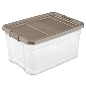 Sterilite Plastic 76 Quart. Stacker Box, Brown