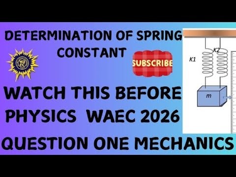 WAEC 2026 MECHANICS.(FINDING THE FORCE CONSTANT OF TWO SPRINGS) WITH GRAPH PLOTTING.
