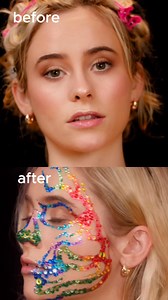 Ready to recreate our multichrome skull moment? �Tutorial below 💄 Packed with pigment, gems, and a little Halloween mischief.�And don’t worry this is just the beginning, more glam haunts are on the way.� Stay tuned, it only gets darker from here... 🕷️👻 #makeup #makeuptutorial #skull #rainbowskull #skullmakeup #halloween #halloween2025 | Question Beauty
