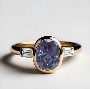 Color Changing Alexandrite Engagement Ring: 14K Gold Plated Sterling Silver - Etsy