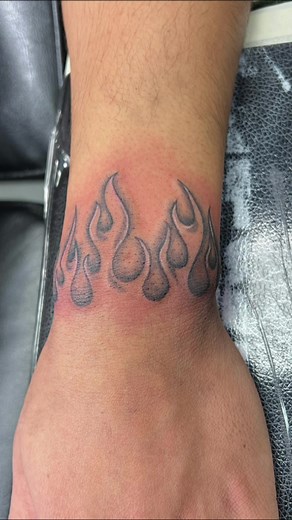 Flames Around Wrist Tattoo Ideas