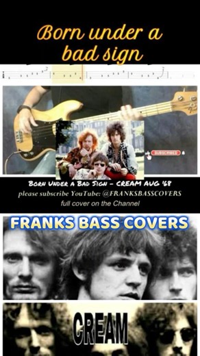 BORN UNDER A BAD SIGN - CREAM | FRANKS BASS COVERS #shorts2026