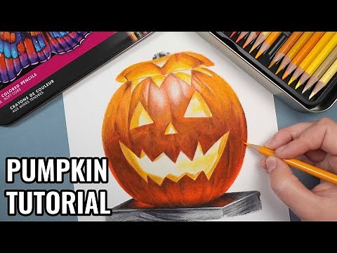 How To Draw a Pumpkin - Prismacolor Colored Pencils Tutorial