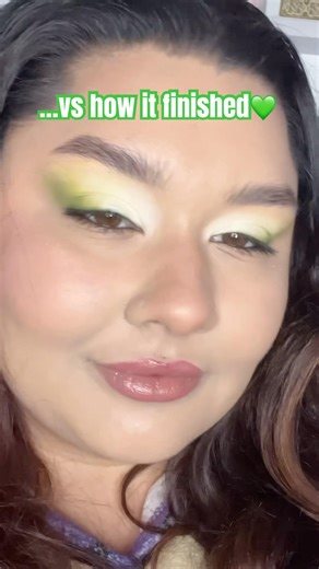 How it started vs finished🥰💚 #makeup #shorts #greenmakeup