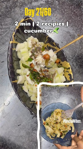 2min | 2 recipies | Cucumber🥒-Day 21/60😍#healthylifestyle#food#cucumber#food#mealprep#summer#chill