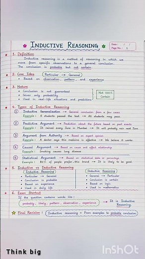 unit 5Inductive Reasoning UGC NET simple notes ✍️🔥