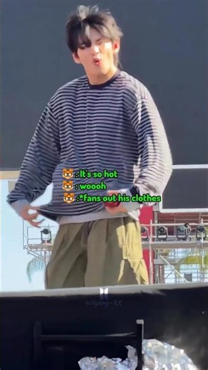 Whoa😁Taehyung feeling hot.. Soundcheck day1 TAMPA💜 #v #jk #rm #jin #jimin #jhope #suga #shorts #bts