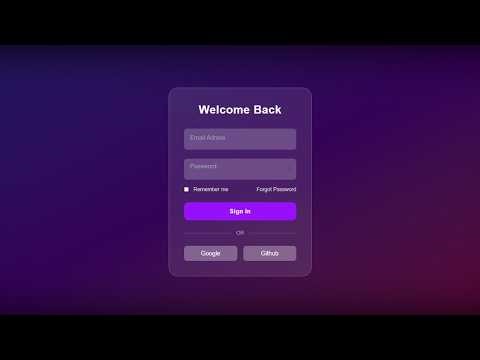 Modern login form made with Tailwind CSS - Transparent Login Form | #coding #webdevelopment #css