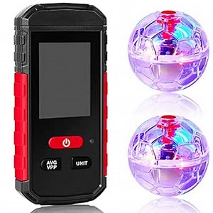 Ghost Hunting Equipment Kit, Emf Meter with 2 Motion Light up Cat Balls, Paranormal Equipment Emf Meter Detector Ghost Equipment Light up Cat Ball for Home Office Outdoor Ghost Hunting (Stylish Style)