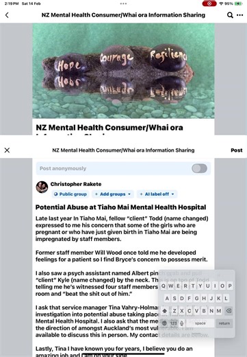 Potential Abuse at Tiaho Mai Mental Health Hospital