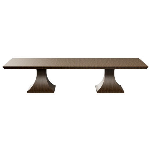 In Stock Custom Cohen Dining Table 128" in Provincial Walnut | Walnut Wood Dining Table