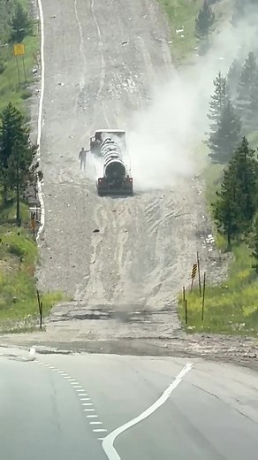 Aftermath of a Truck Using the Runaway Truck Ramp in Colorado