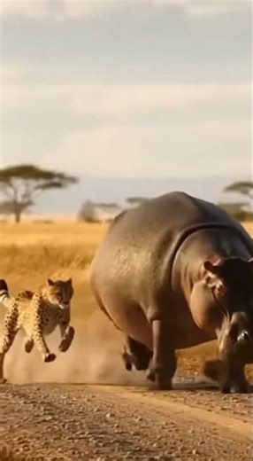 😁🫩 hippopotamus vs cheetah #humor#comedy #funny #fyp