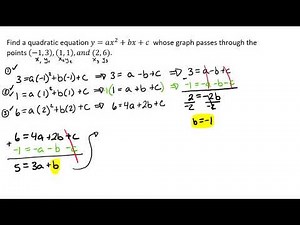 Curve Fitting Using a System of Equations in 3 Variables Video