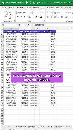 Ajuster la hauteur et largeur des cellules dans Excel