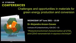 Alejandro Anson-Casaos - Photoelectrochemical characterization of C/TiO2 and C/ZnO nanomaterials in aqueous electrolyte | Canal U