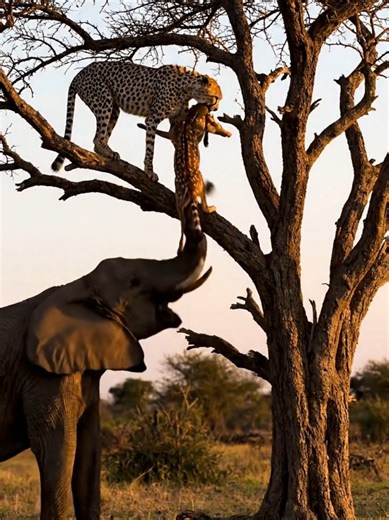 Elephant rascue his baby Deer leopard 🐆#animal #TikTokViral #animalrascue #rascue #SaveAnimals #shorts #deer