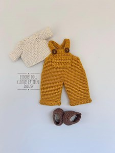 Doll Clothes Crochet Pattern: Overalls, T-shirt & Shoes for 10-12" Base Boy Dolls, Outfit, PDF - Etsy