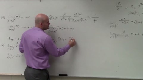 Determine the left and right hand limits at infinity of a function