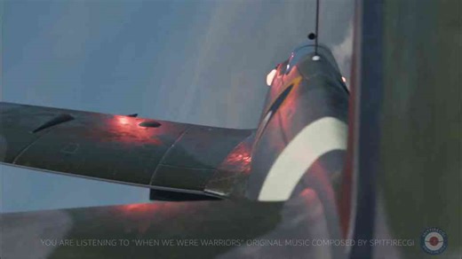 RAF Supermarine Spitfire Hits and Tips V-1 Flying Bomb!