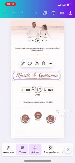 Convite Interativo para Casamento no Canva