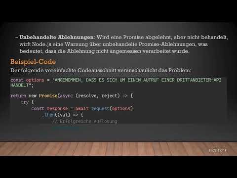 Umgang mit Unhandled Error in Promises mit TypeScript
