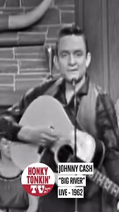 1.1K views · 4.9K reactions | Big River” is Johnny Cash at full steam—written in 1958, it’s a rockabilly burner with that signature boom-chicka-boom drive. Cash’s baritone rolls down the Mississippi, chasing a lost love through St. Paul, Davenport, and Memphis, with Luther Perkins’ guitar snapping like river driftwood. It’s heartbreak with a grin, clever rhymes and wry swagger, and one of the best examples of Cash’s early Sun Records magic. #country | HonkyTonkin'TV | Facebook