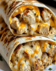 How to Make Cheesy Garlic Chicken Wraps