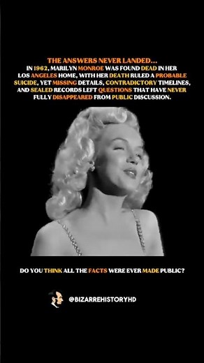 Marilyn Monroe’s Death Still Raised Questions #history #marilynmonroe