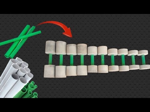 How to make pvc pipe dumbbells at DIY home made gym dumbbells kg10 and kg3 Mr Markhor