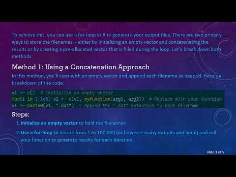 How to Loop in Output Files Efficiently with R's For-Loop