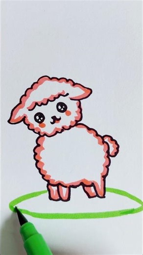 “Cute Sheep Drawing Trick 🐑✨ | Easy Art for Kids”