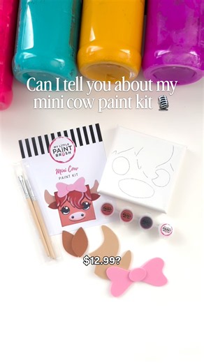 Easy paint party kits for everyone! Learn to paint a highland cow 🎨